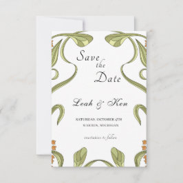 Nouveau Art Floral Wedding Bewaar de datum Save The Date
