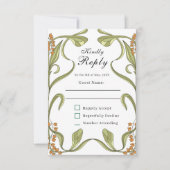 Nouveau Bloemen Bruiloft RSVP (Voorkant)