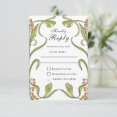 Nouveau Bloemen Bruiloft RSVP (Staand voorkant)