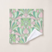 Nouveau Boho Pastel Blush en Green Floral Bad Handdoek (Wasdoekje)