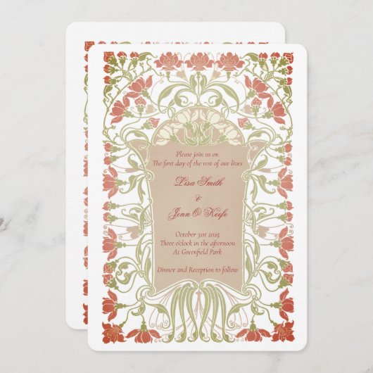 nouveau bruiloft uitnodigingen (Voorkant / Achterkant)