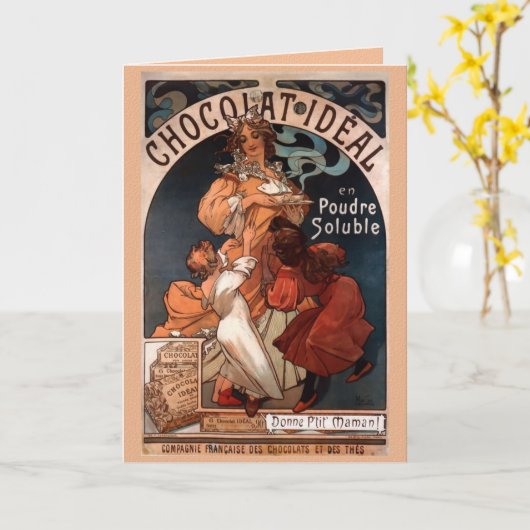 Nouveau Chocolate Moederdag Kaart (Gele Bloem)