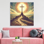 Nouveau Cross op een heuvel Canvas Afdruk (Insitu (Woonkamer))