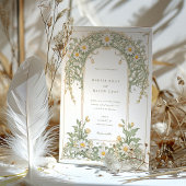 Nouveau Daisies bruiloft in Ivoor en Groen Kaart