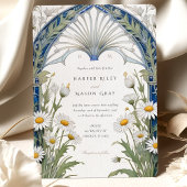 Nouveau Daisy Garden Huwelijksuitnodiging Kaart
