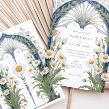 Nouveau Daisy Garden Huwelijksuitnodiging