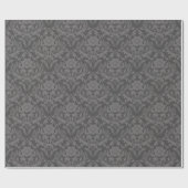 Nouveau Damask in Charcoal en Dove Grey Cadeaupapier (Vlak)