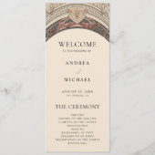 Nouveau Floral Antiek Art Deco bruiloft Programmakaart (Voorkant)