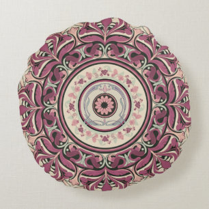 Nouveau Floral Mandala Rond Kussen