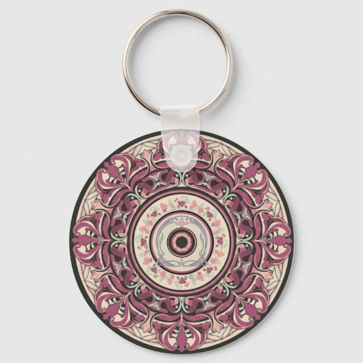 Nouveau Floral Mandala Sleutelhanger (Voorkant)
