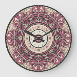 Nouveau Floral Mandala wandklok