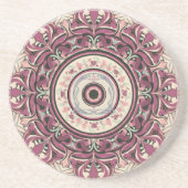 Nouveau Floral Mandala Zandsteen Onderzetter (Voorkant)