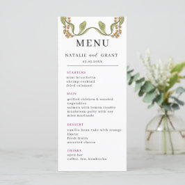 Nouveau Floral Wedding Menu