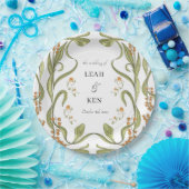 Nouveau Floral Wedding Papieren Bordje (Feest)