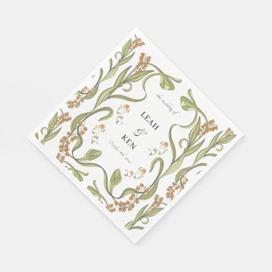 Nouveau Floral Wedding Servet (Hoek)