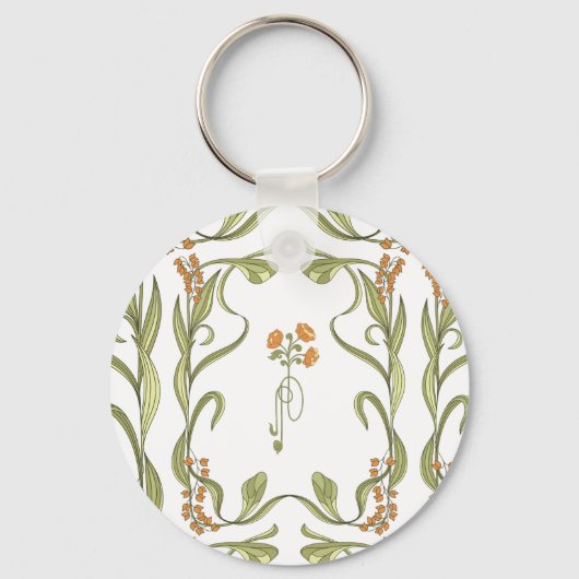 Nouveau Floral Wedding Sleutelhanger (Achterkant)