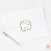 Nouveau Flower Wedding Ronde Sticker (Envelop)