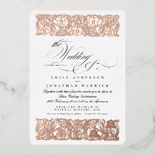 Nouveau Formele Calligrafie Elegante Klassieke Gou Folie Uitnodiging