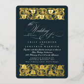 Nouveau Formele Kalligrafie Elegant Classic Goud Folie Uitnodiging (Voorkant)