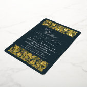 Nouveau Formele Kalligrafie Elegant Classic Goud Folie Uitnodiging (Gedraaid)