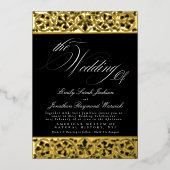 Nouveau Formele Kalligrafie Elegant Classic Zwart Folie Uitnodiging (Voorkant)