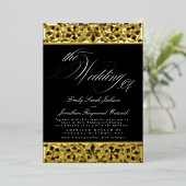 Nouveau Formele Kalligrafie Elegant Classic Zwart Folie Uitnodiging (Staand Voorkant)