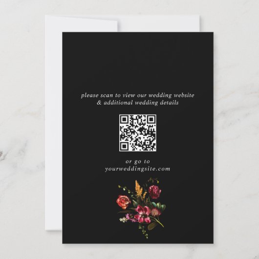 Nouveau Garden Flowers Wedding QR Code Save The Date (Achterkant)