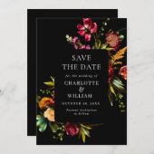 Nouveau Garden Flowers Wedding QR Code Save The Date (Voorkant / Achterkant)
