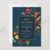 Nouveau Garden Flowers Wedding QR Code Save The Date (Voorkant)
