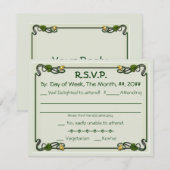 Nouveau Lelies (Uitnodiging Beantwoorden Kaart) RSVP Kaartje (Voorkant / Achterkant)