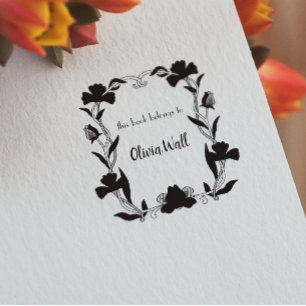  Nouveau Lijst Boekplaat Ex Libris Boekachtig Rubberstempel