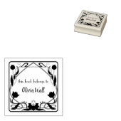  Nouveau Lijst Boekplaat Ex Libris Boekachtig Rubberstempel (Gestempeld)