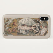 Nouveau Maiden met Chrysanten Case-Mate iPhone Case (Achterkant (horizontaal))