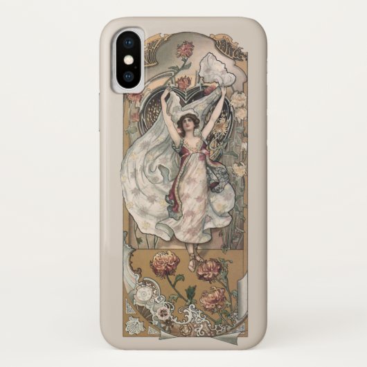 Nouveau Maiden met Chrysanten Case-Mate iPhone Case (Achterkant)