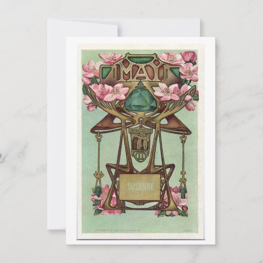 Nouveau May Gemini zodiac verjaardag Uitnodiging (Voorkant)