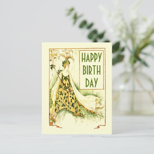  Nouveau Meadowsweet Walter Crane Verjaardag Briefkaart (Staand voorkant)