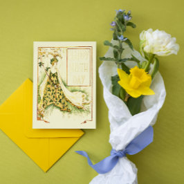  Nouveau Meadowsweet Walter Crane Verjaardag Folie Wenskaart