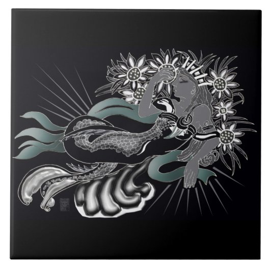 nouveau mermaid tegeltje (Voorkant)