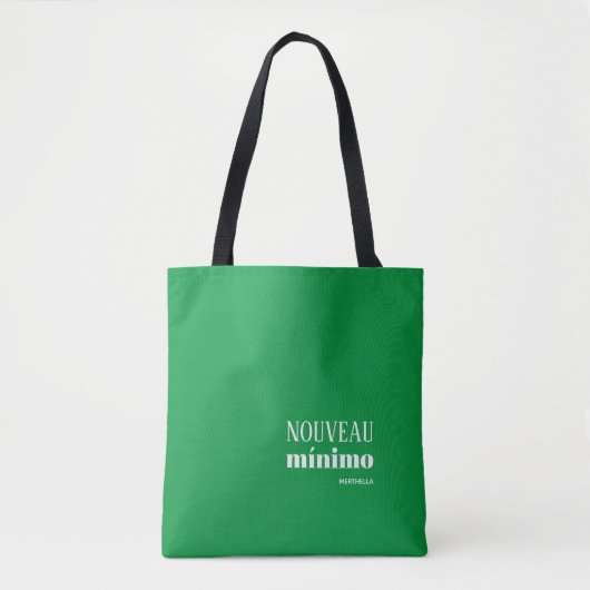 NOUVEAU MINIMO Modern Gepersonaliseerd Kelly Green Tote Bag (Voorkant)