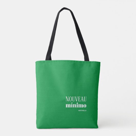 NOUVEAU MINIMO Modern Gepersonaliseerd Kelly Green Tote Bag (Achterkant)