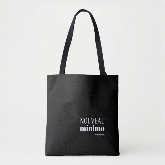 NOUVEAU MINIMO Stylish Personalized Black Tote Bag (Voorkant)