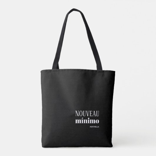 NOUVEAU MINIMO Stylish Personalized Black Tote Bag (Achterkant)