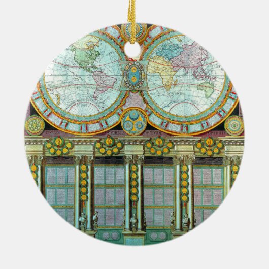 Nouveau Monde - Old-Cartographic-Kaarten Keramisch Ornament (Achterkant)