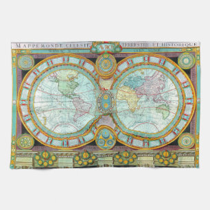Nouveau Monde - Old-Cartographic-Kaarten Theedoek