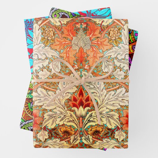 Nouveau Paisley Daisy Sampler Inpakpapier Vel (In situ)