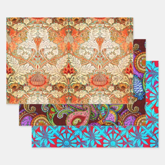 Nouveau Paisley Daisy Sampler Inpakpapier Vel (Set)