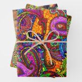 Nouveau Paisley Floral Sampler Inpakpapier Vel (In situ)