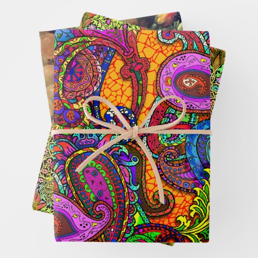 Nouveau Paisley Floral Sampler Inpakpapier Vel (In situ)