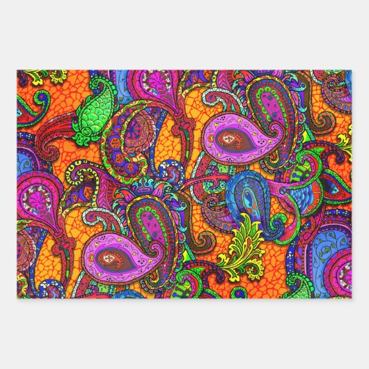 Nouveau Paisley Floral Sampler Inpakpapier Vel (Voorkant)