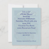 Nouveau Peacock Bridal Shower Invitation Kaart (Achterkant)